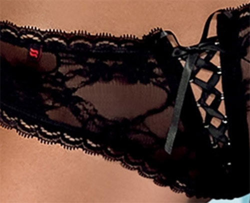 Luxusní krajkové kalhotky francouzského střihu Hotina Black