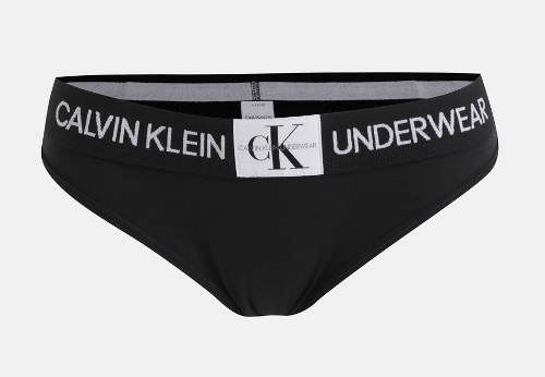 Černé kalhotky Calvin Klein se středně vysokým pasem