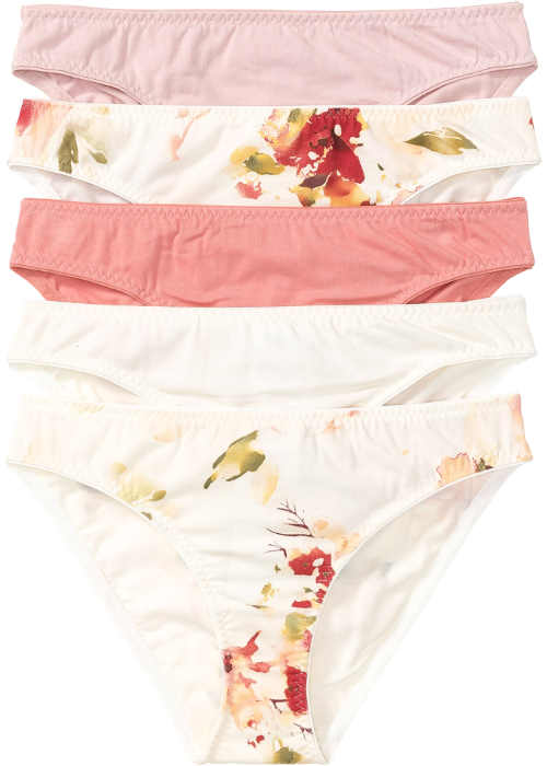 Balení bílo-růžových kalhotek s potiskem