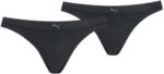 Černé dámské kalhotky Puma v klasickém střihu - 2 ks v balení