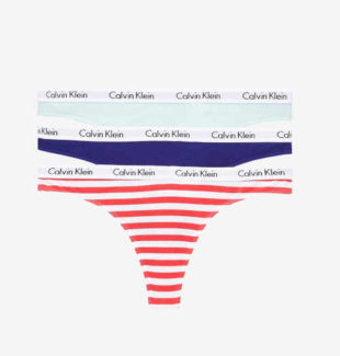 Barevná dámská tanga Calvin Klein - 3 kusy v balení