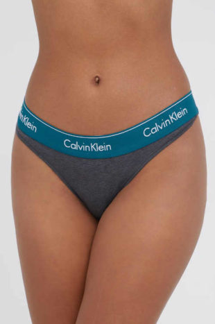 Stylová hladká dámská tanga Calvin Klein s kontrastní pasovkou