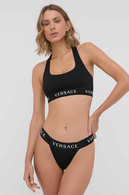 bavlněná černá dámská tanga Versace