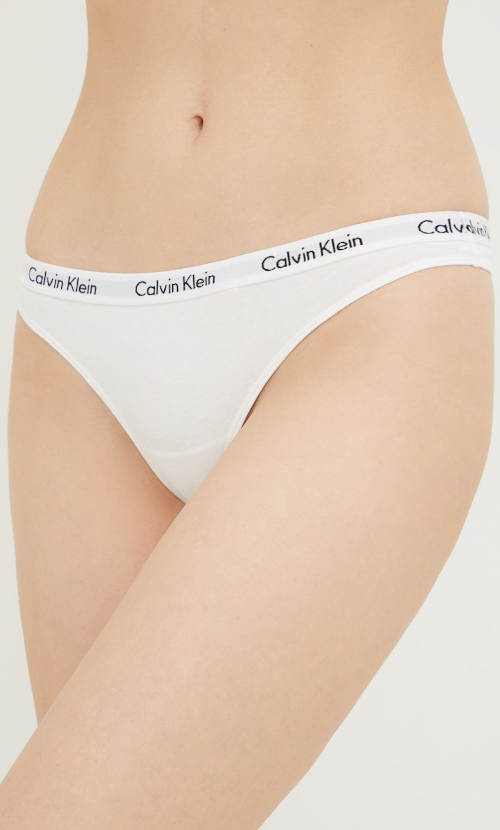 Bílé dámské bavlněné kalhotky tanga Calvin Klein